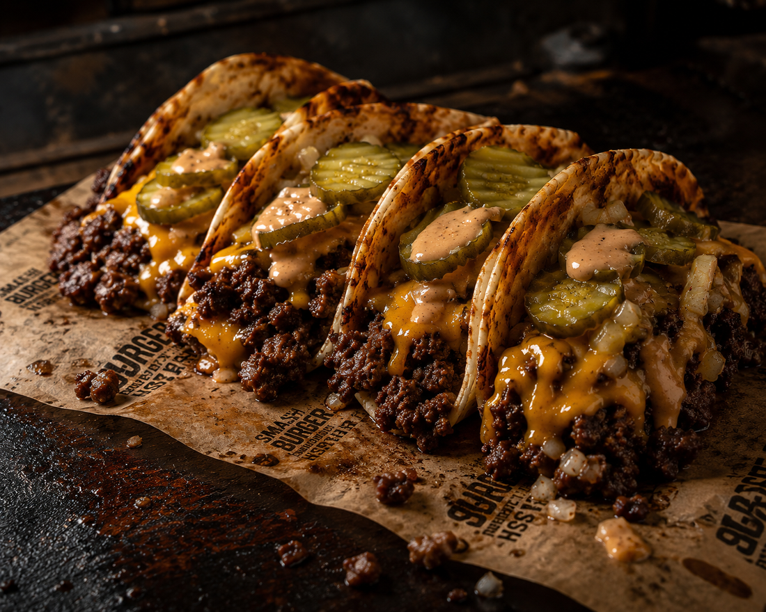 Smash Burger Tacos with Diggers Beef Mince