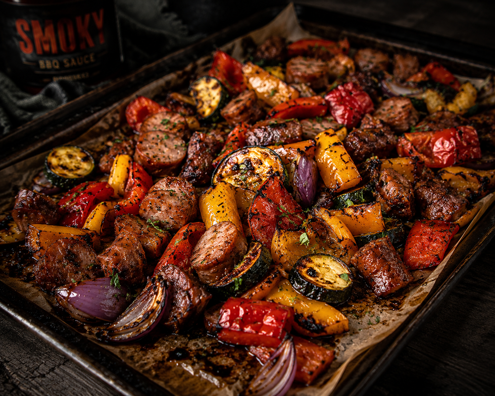 Smoky Sausage & Veggie Tray Bake