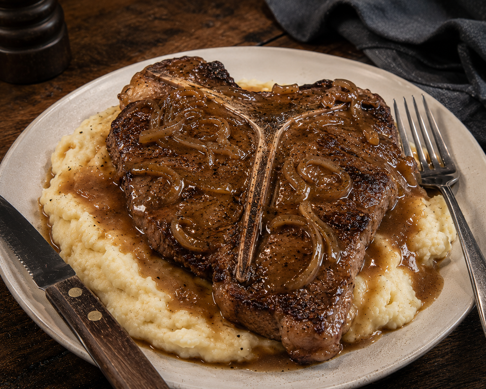 Y-Bone with Onion Gravy